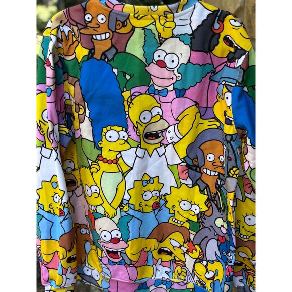 The Simpsons All Over Print Sweatshirt Crewneck Unisex Colorful Cartoon Graphic - Picture 3 of 6